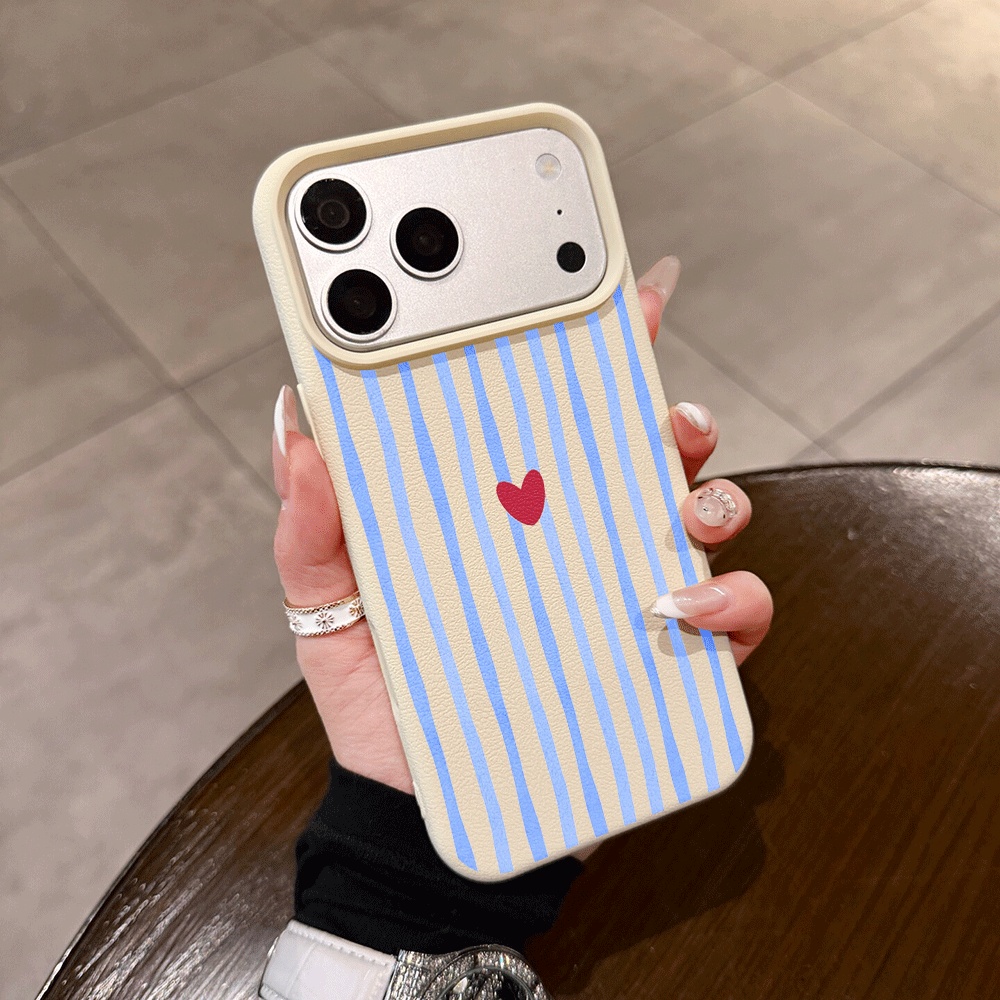Phone Cases Rugged - Verticale Strepen Hartjes Telefoonhoesje voor iPhone