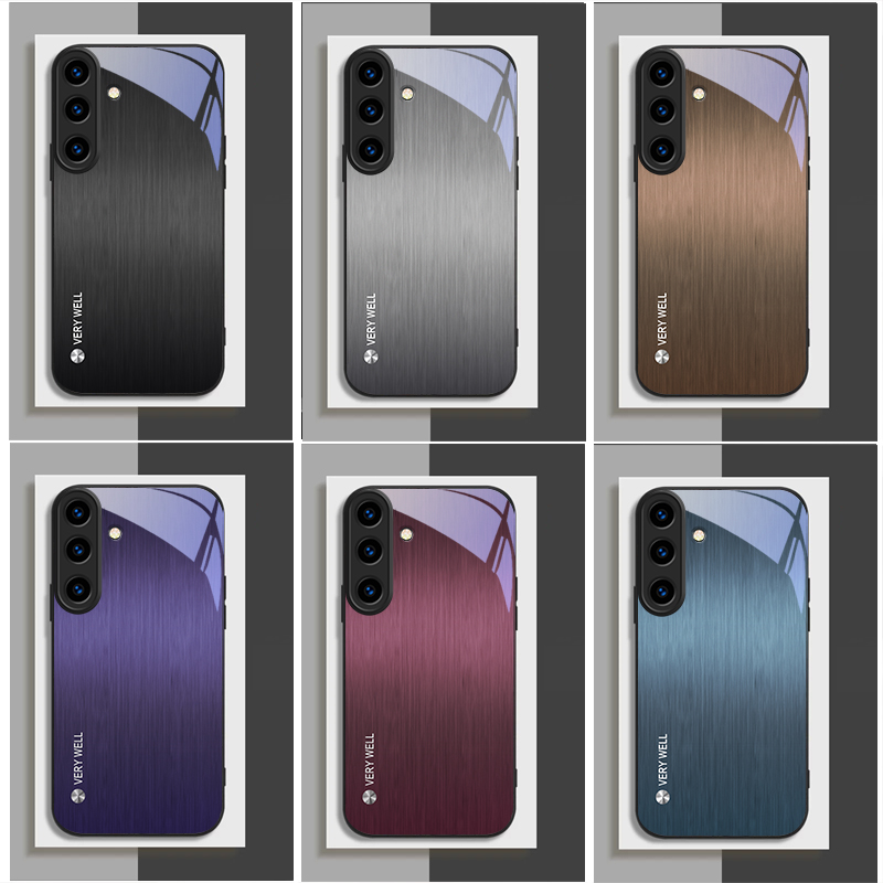 Phone Cases With Magnet - Minimaal geborsteld metaal, geschikt voor Samsung