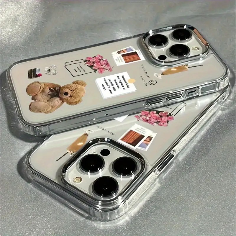 Phone Cases Like Loopy - Collage Teddybeer Rose Bloem Foto Telefoonhoesje