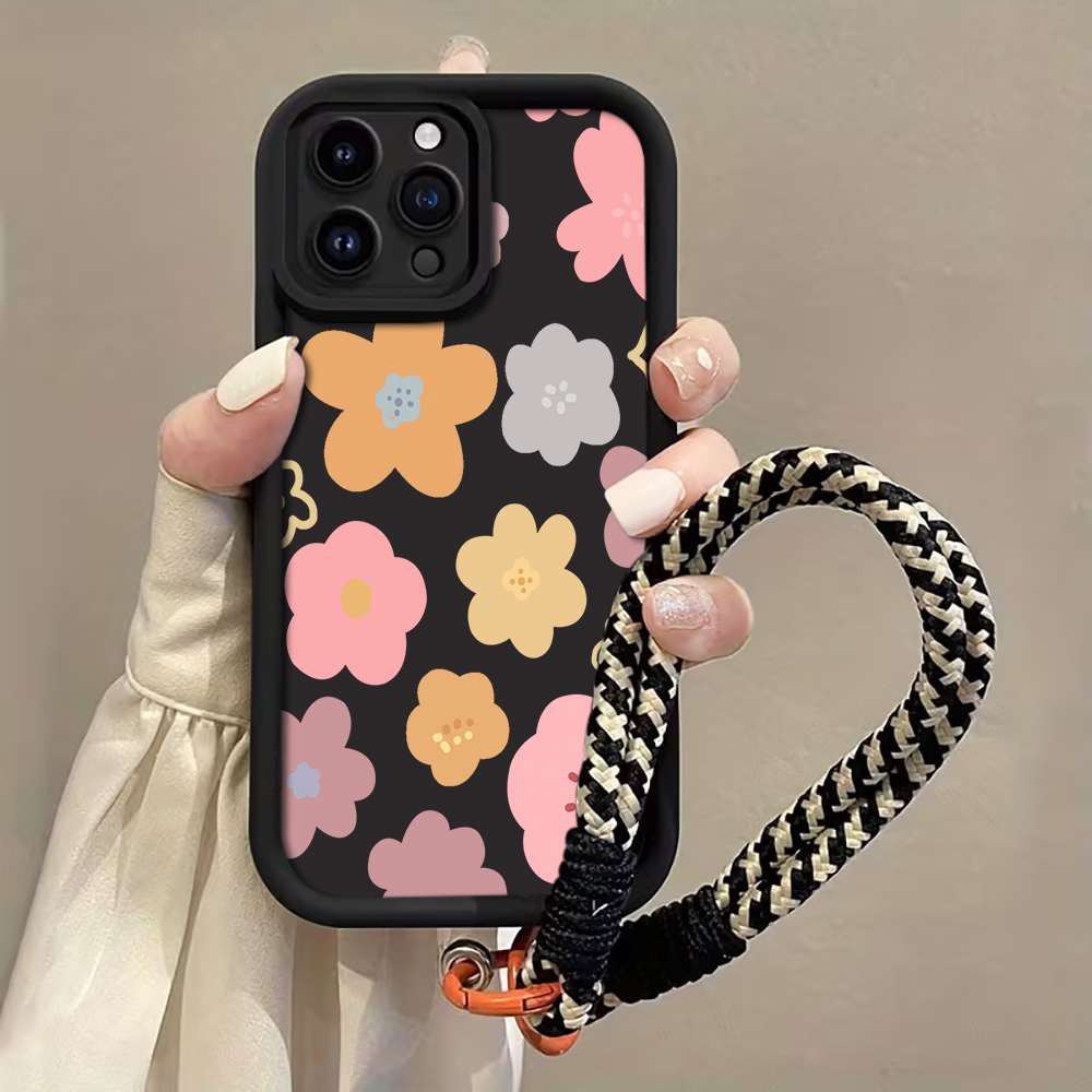 Phone Cases Rugged - Macaron Bloemen Bandje Telefoonhoesje Voor iPhone