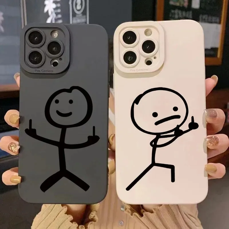 Phone Cases Rugged - Schattige cartoon-figuurtjes siliconen telefoonhoesje voor iPhone