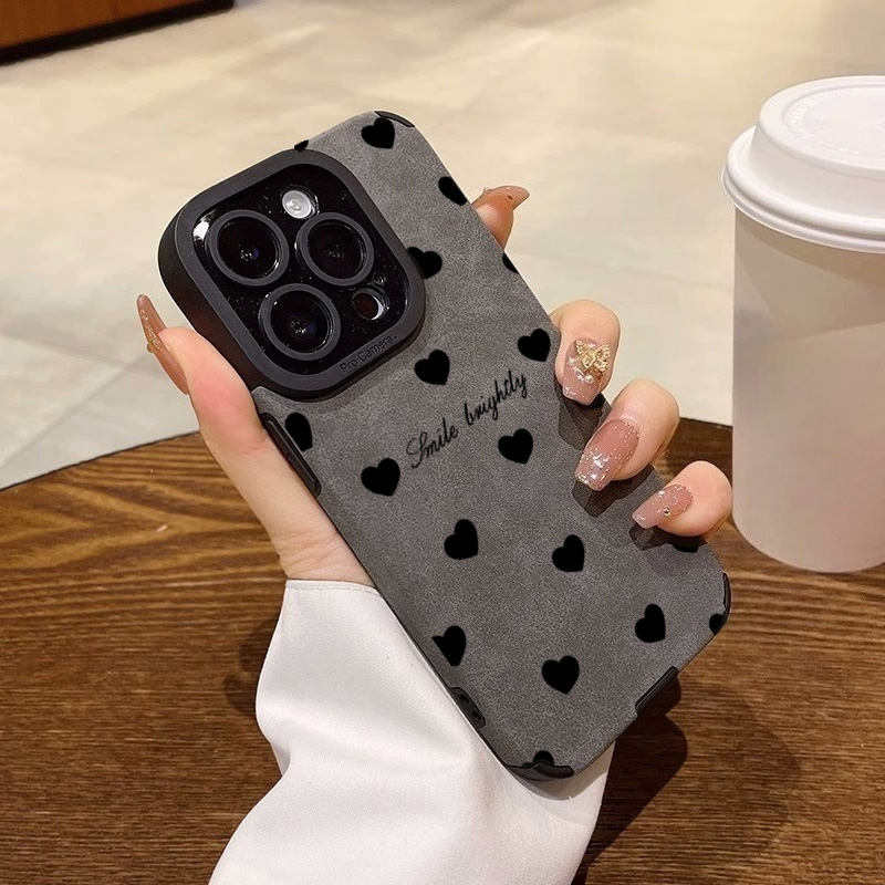 Phone Cases Like Loopy - Nieuwe luxe zwarte telefoonhoes met hartvorm