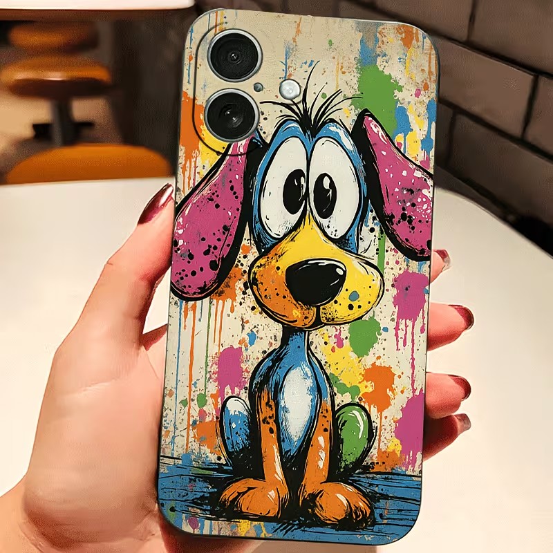 Phone Cases Xr Iphone - Graffiti gekleurde puppy TPU telefoonhoesje voor