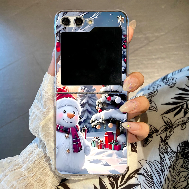 Phone Cases Z Flip 5 - Kerst Sneeuwpop Elch Telefoonhoesje Voor Samsung
