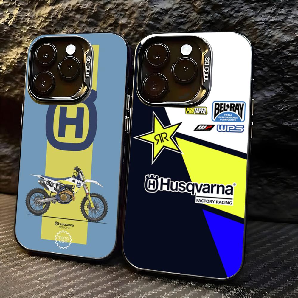 Phone Cases For Iphone 12 Pro Max - Motorfiets H-Husqvarnaes-S Telefoonhoesje voor lMDColor Zilveren