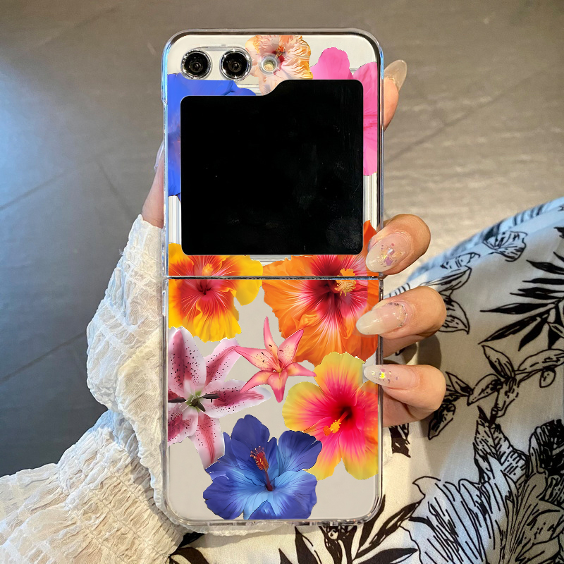 Phone Cases Z Flip 5 - Realistische bloemenprint telefoonhoes voor Samsung Galaxy