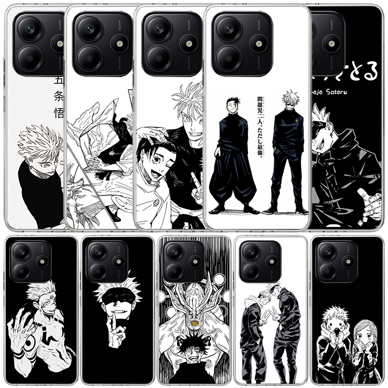 Phone Cases Jujutsu Kaisen - Zwart-witte Kaisen J-Jujutsu telefoonhoesje voor Xiaomi