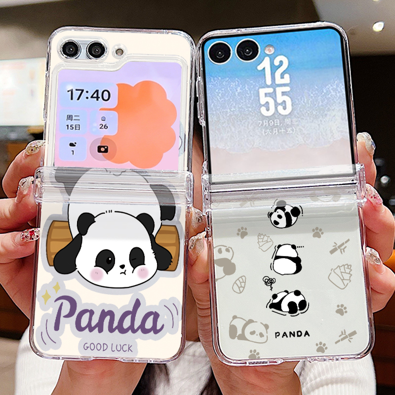 Phone Cases Z Flip 6 - Cartoon Panda Geprint Telefoonhoesje voor Samsung