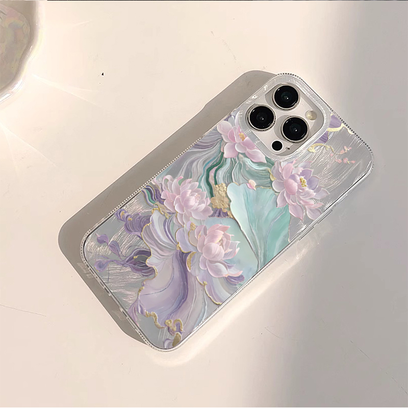 Dromerige paarse lotusprint, e - Phone Cases Aesthetic recensie en prijs