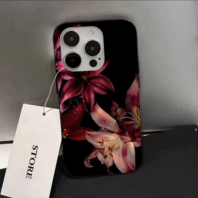 Elegant Rood Lelie Bloem Telef - Phone Cases Aesthetic recensie en prijs
