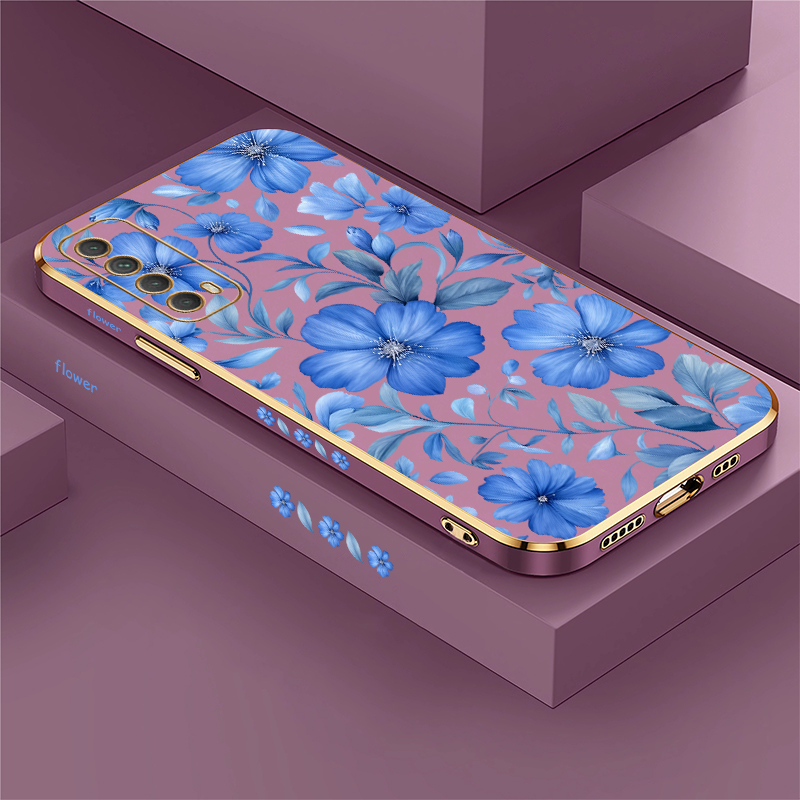 Blauw aquarel bloemenpatroon t - Phone Cases Honor recensie en prijs