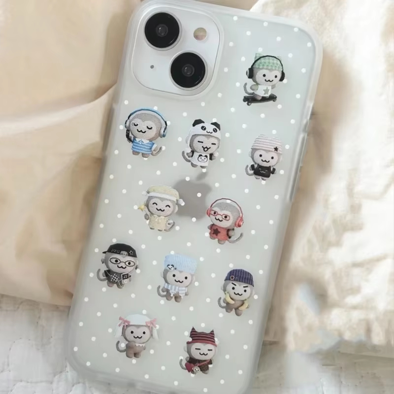 Simpele Kawaii Aap Witte Polka - Phone Cases Iphone 16 Pro Max recensie en prijs