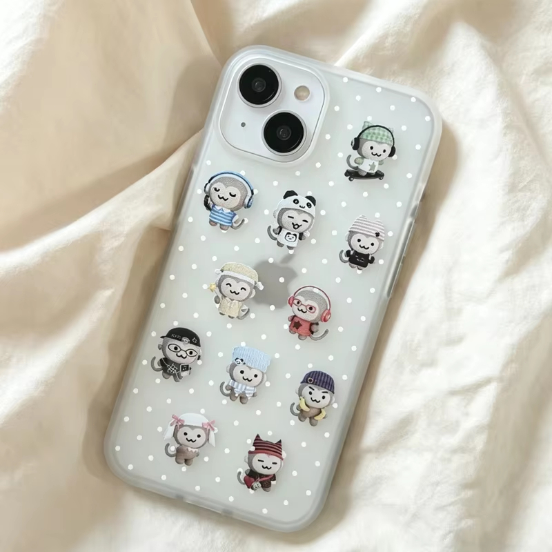Simpele Kawaii Aap Witte Polka - Phone Cases Iphone 16 Pro Max recensie en prijs