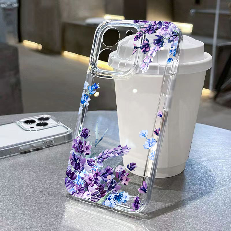 Paarse Bloem Zachte TPU Telefo - Phone Cases For Iphone 12 Pro Max recensie en prijs
