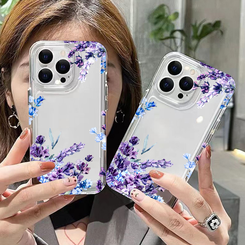 Paarse Bloem Zachte TPU Telefo - Phone Cases For Iphone 12 Pro Max recensie en prijs